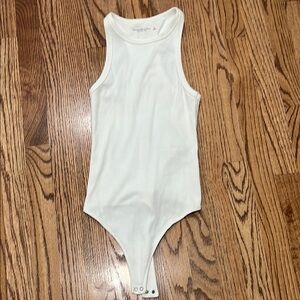 Abercrombie & Fitch White Fitted Bodysuit